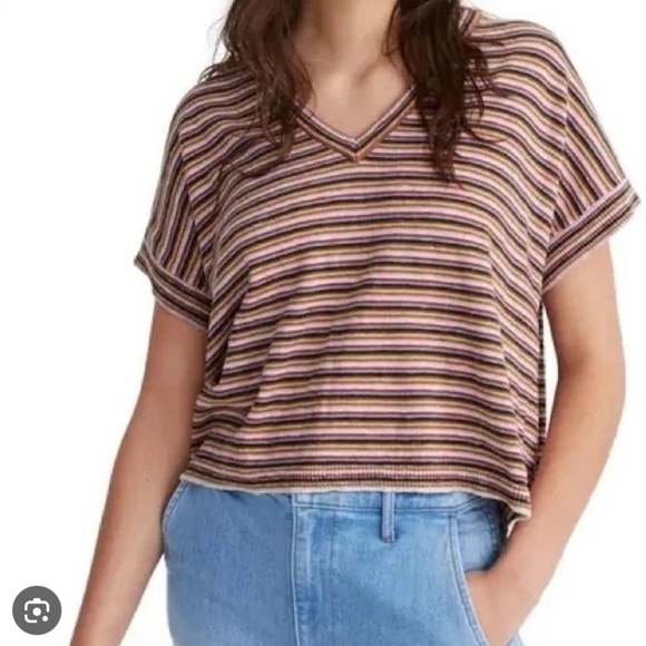 Madewell Tops - Madewell Striped Paulson Sweater Tee Boxy Fit Boho Oversized Fall